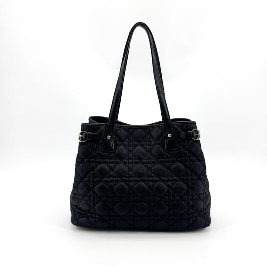 Dior Cannage Canvas Tote Bag Black