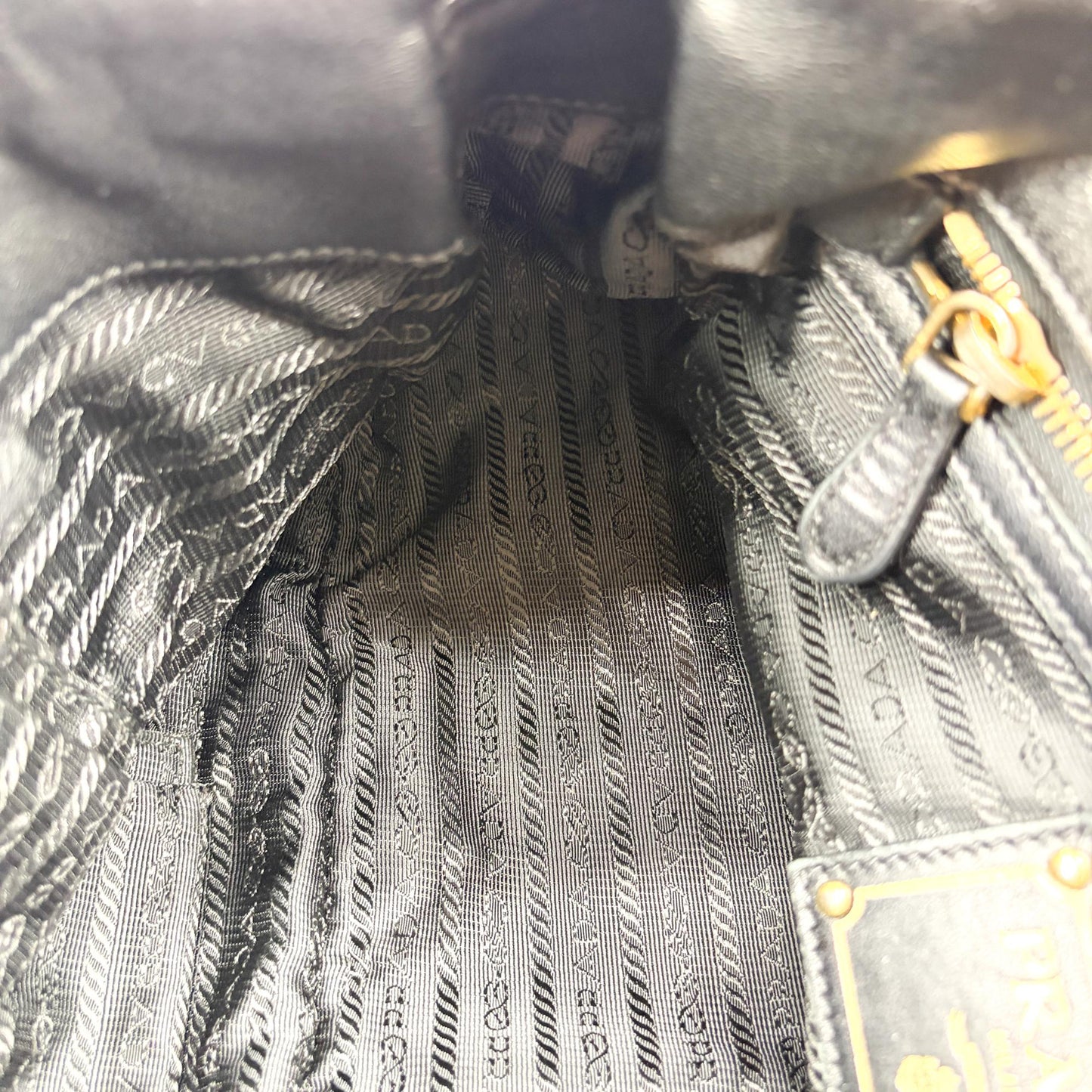 Prada Napa Gaufré Tote Bag Black with Gold Hardware