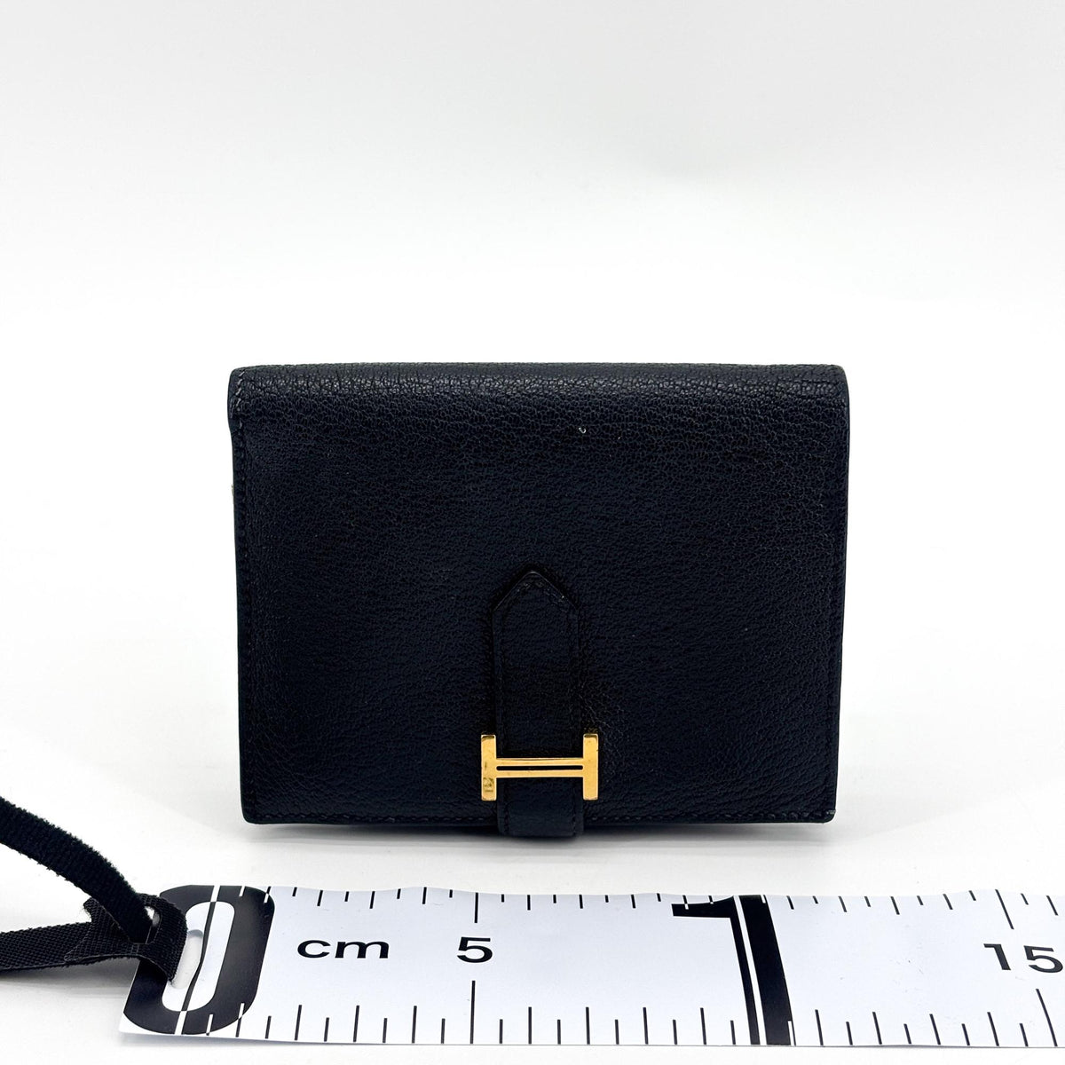 Hermès Beane Compact Wallet Epsom Black Gold Hardware