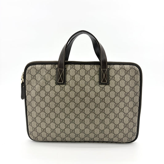 Gucci GG Supreme Canvas Briefcase Brown