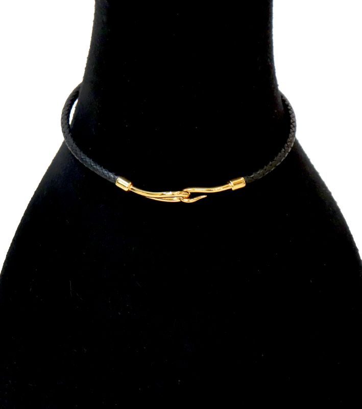 Hermès Black Jumbo Gold Choker Necklace