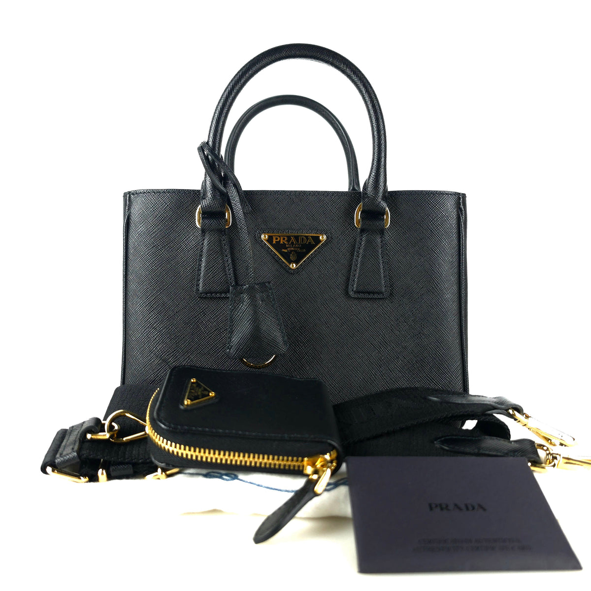 Mini Saffiano Galleria Strap Crossbody Tote Bag 1BA296