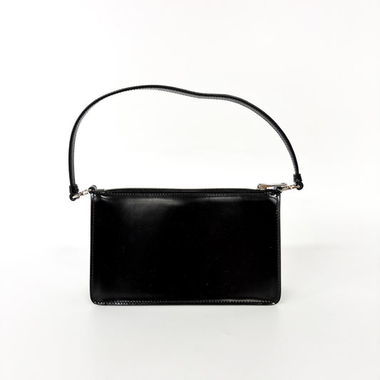 Sac mini-bandoulière Prada en cuir brossé noir