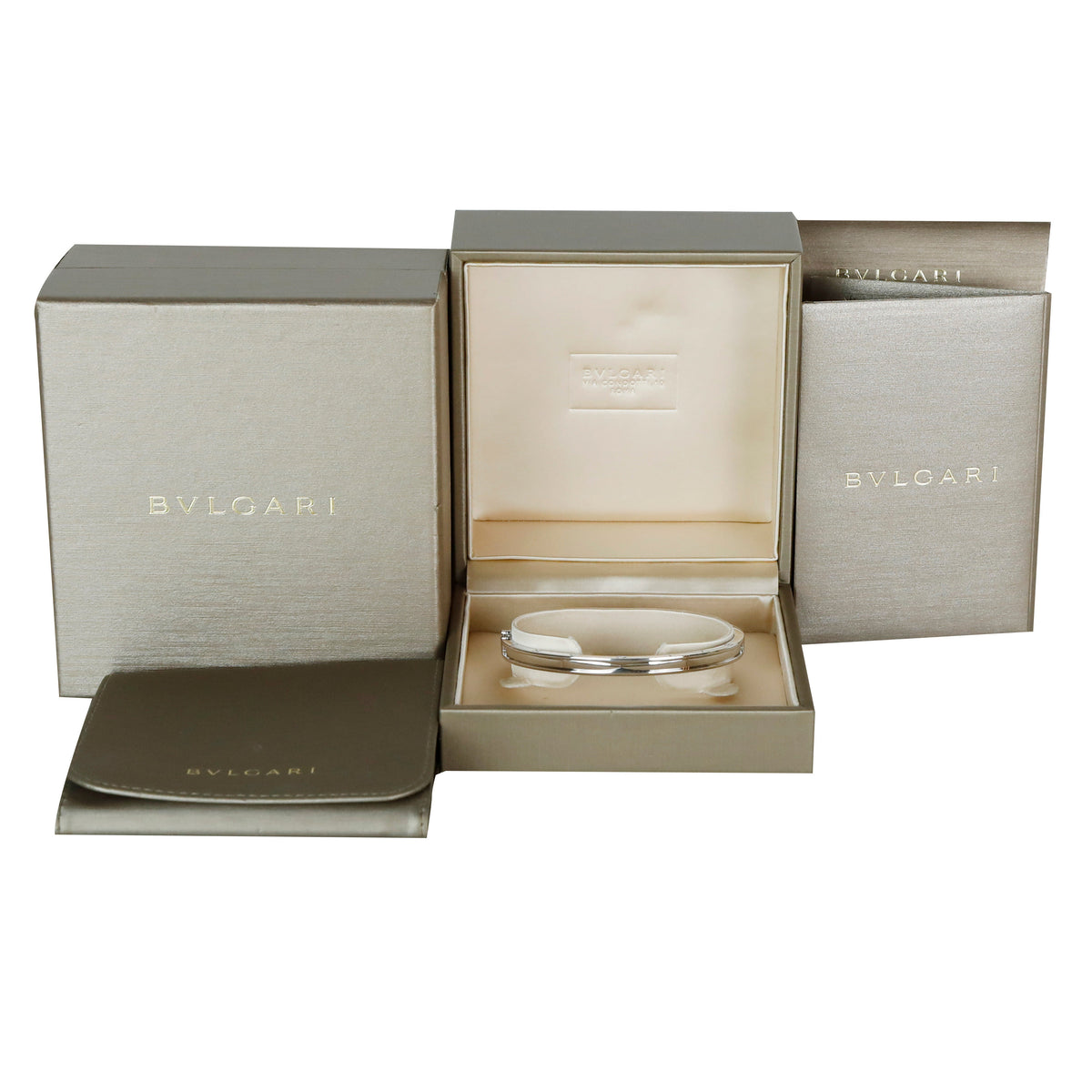 L B.Zero1 White Gold Bangle Bracelet