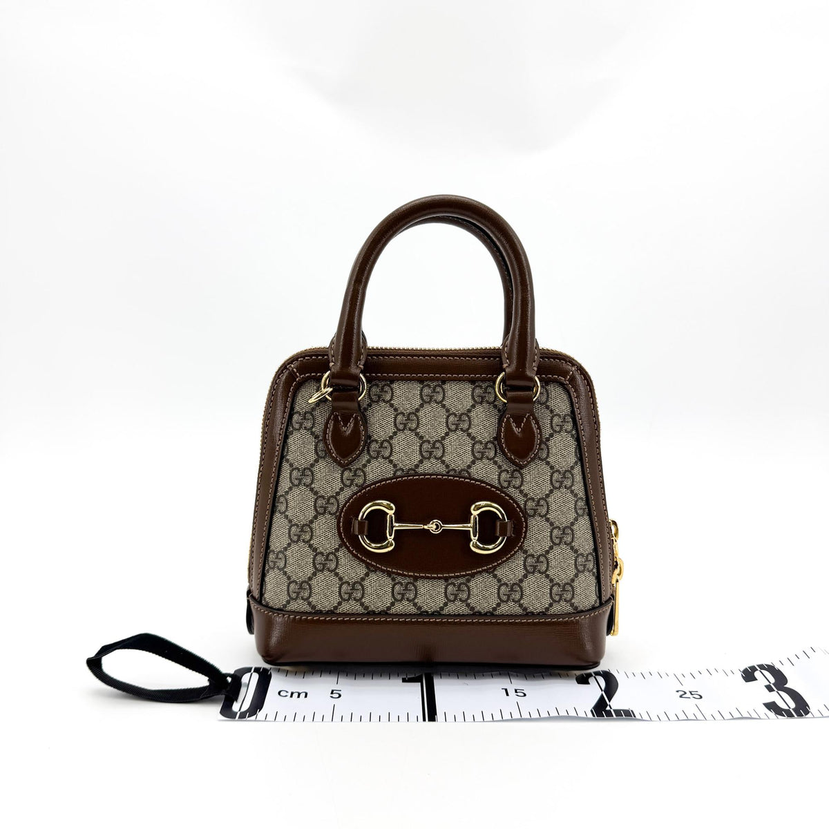 Gucci Horsebit 1955 Mini Top Handle Bag GG Supreme Brown