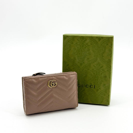 Gucci GG Marmont Card Case Wallet Brown