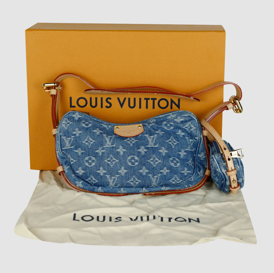 MM Denim Monogram Croissant Shoulder Bag M46856