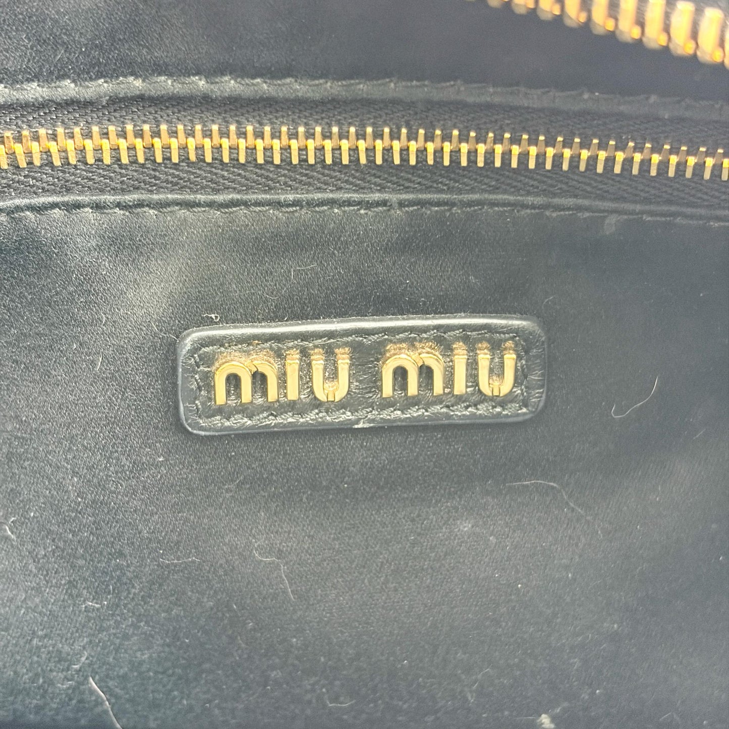 Miu Miu Arkadi Matelassé Napa Leather Bag Black