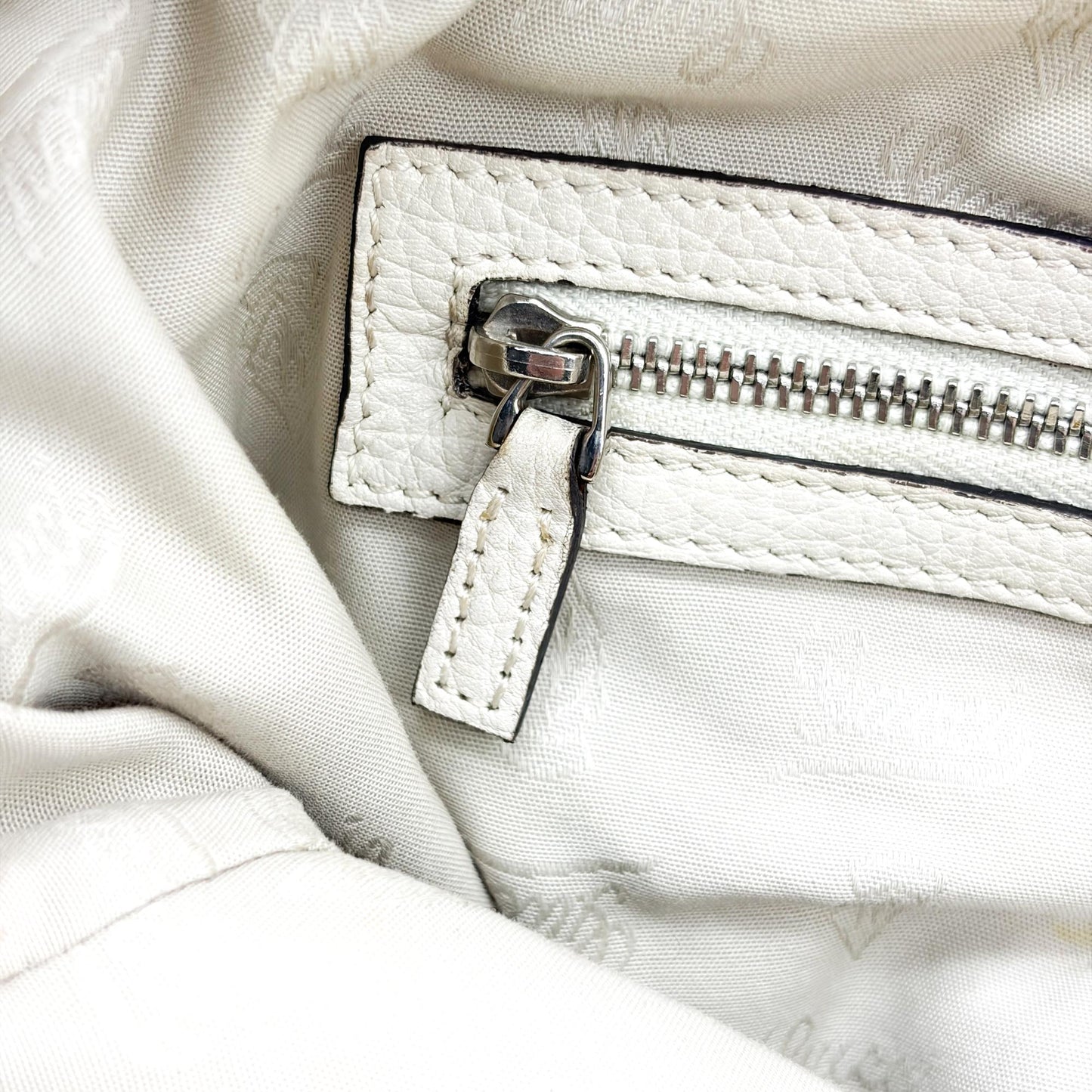 Gucci GG Canvas Bamboo Tote Bag White