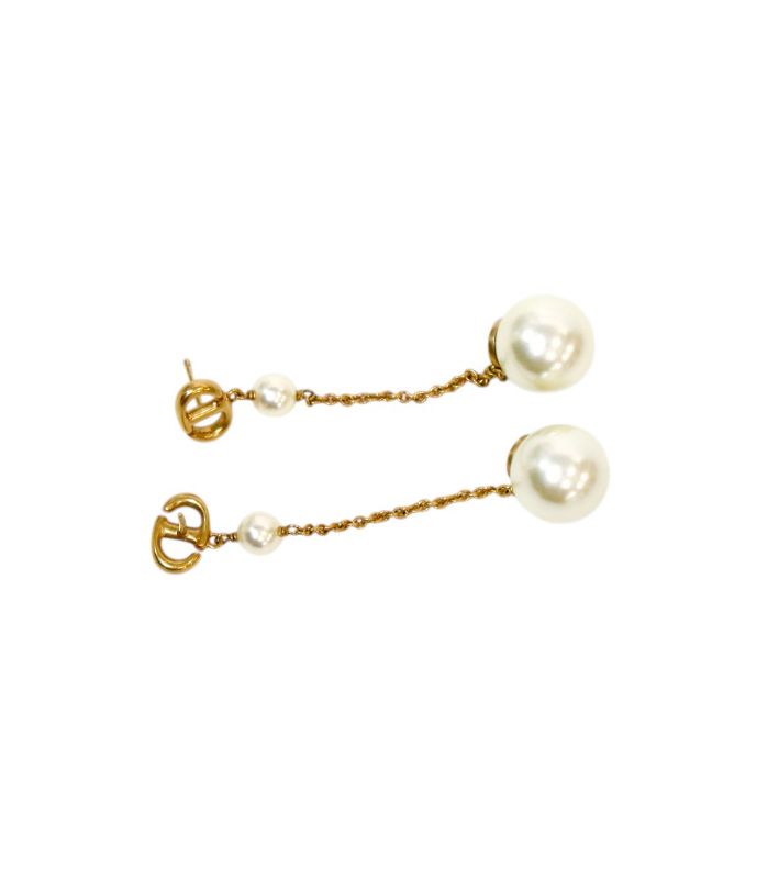 Dior CD Pearl Tribal Earrings