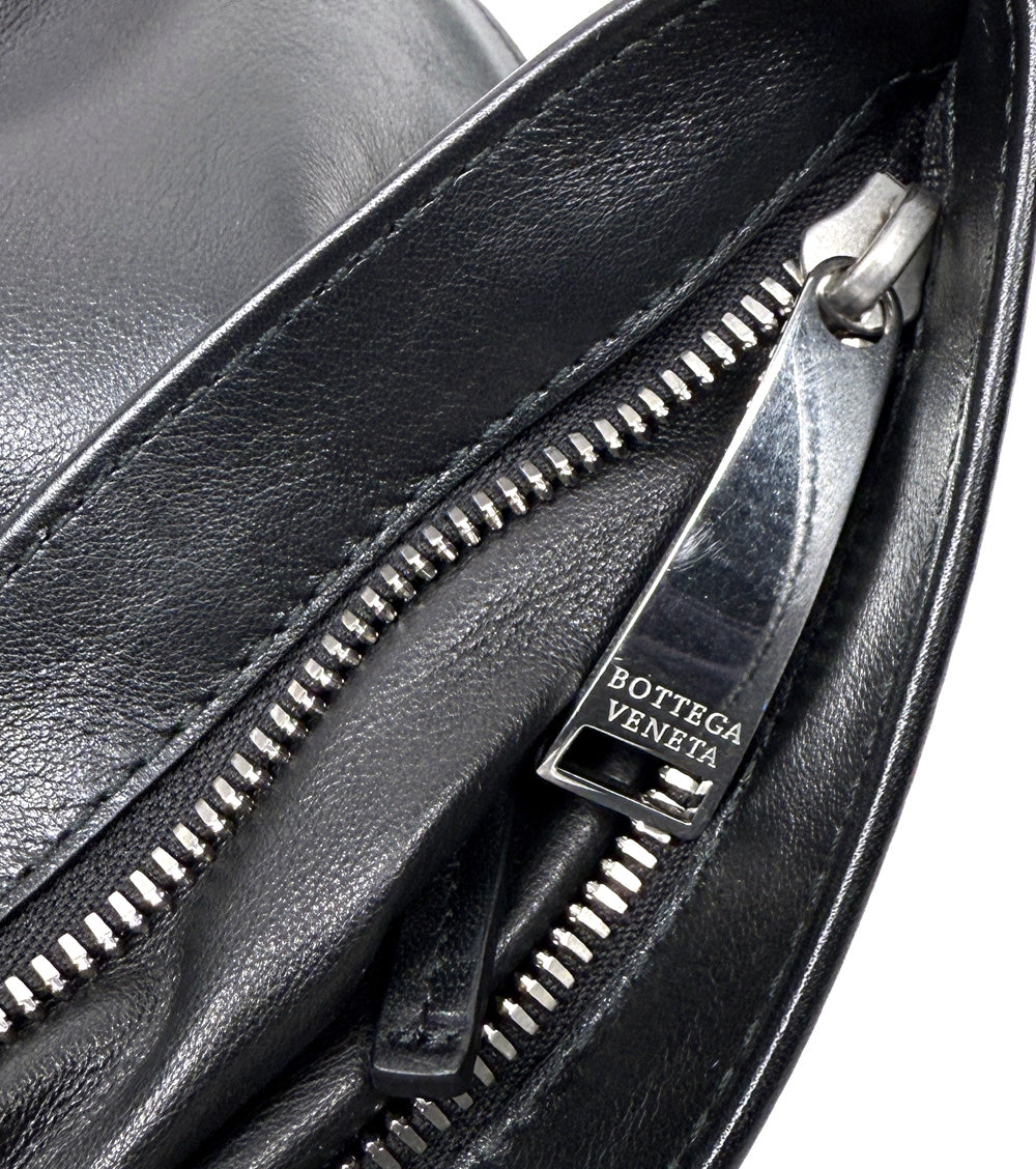 Bottega Veneta Black Twisted Clutch Bag