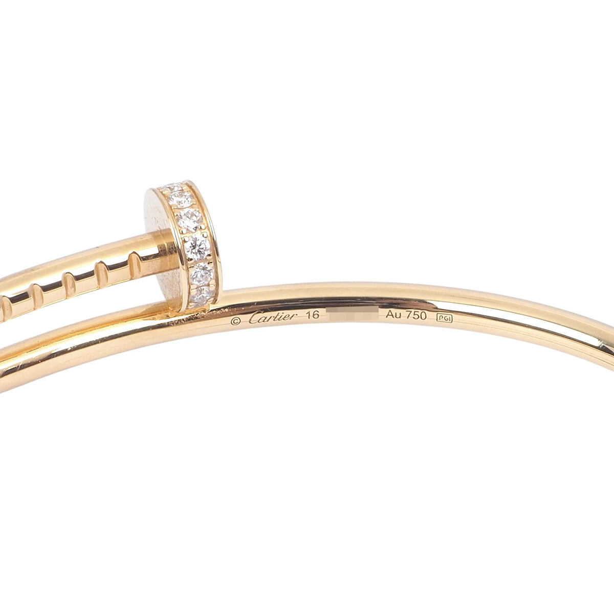 Cartier B606611 Yellow Gold Juste un Clou Small Diamond Bracelet