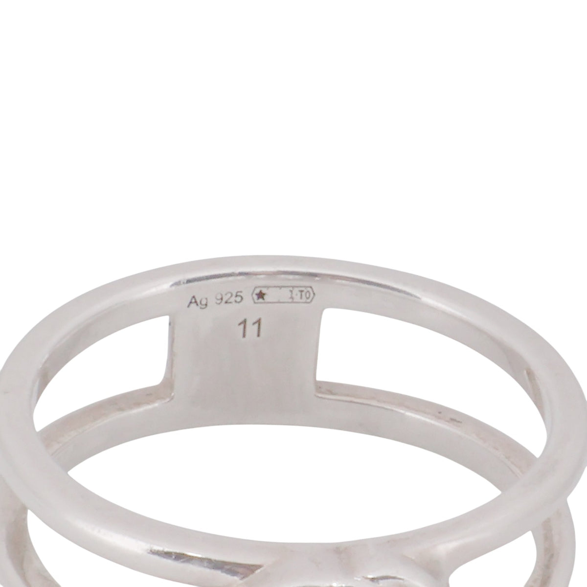 Gucci 298036 Interlocking G Open Silver Ring