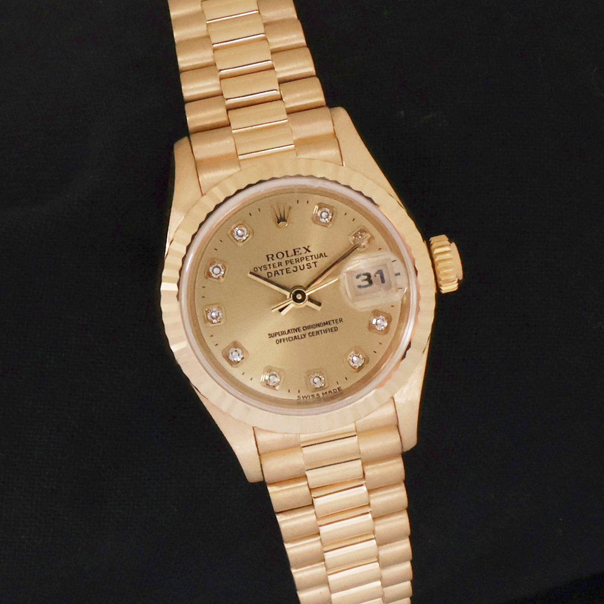 Rolex 69178 Dayjust Automatic Gold Diamond Watch