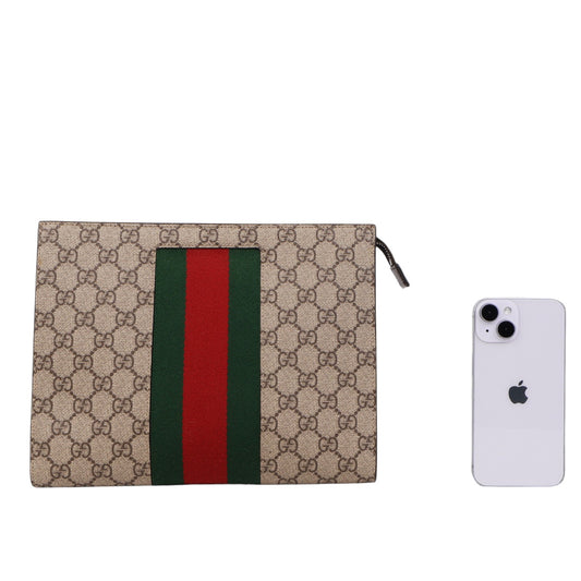 Gucci 475316 Web Supreme Clutch Bag