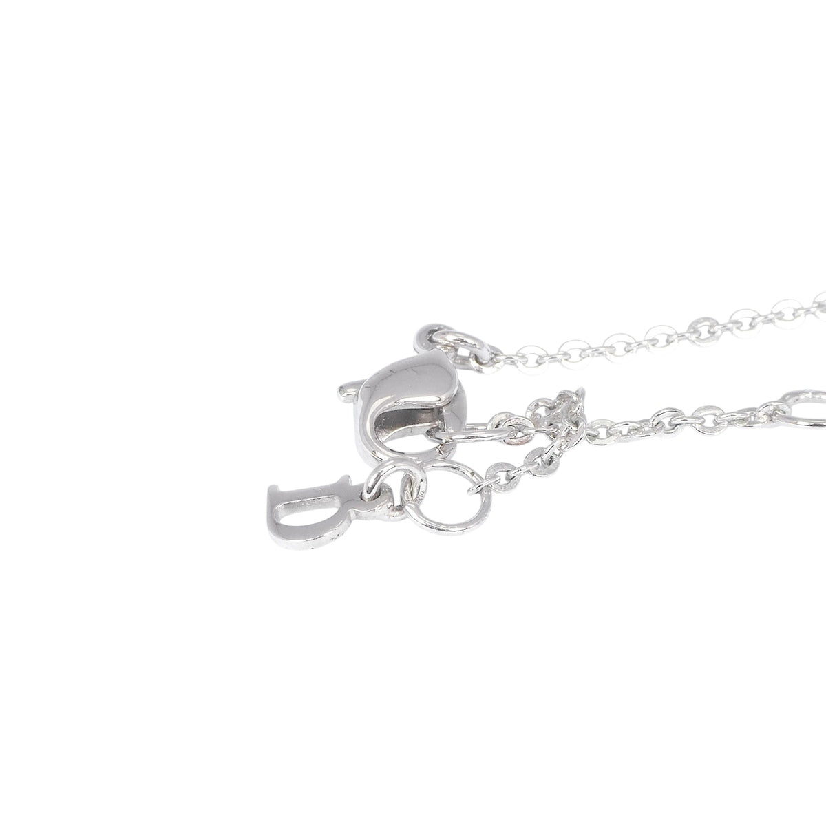 Dior D22337 Rhinestone D & Spade Charm Necklace