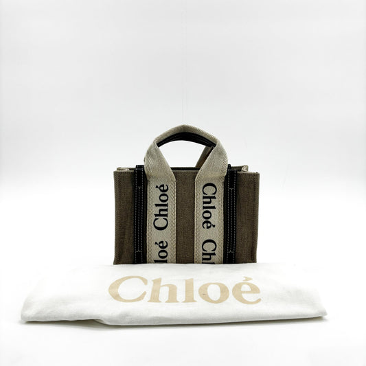 Sac cabas Chloé Woody mini bleu marine