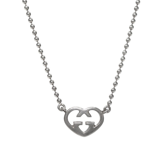 Gucci Heart Interlocking G Silver Necklace