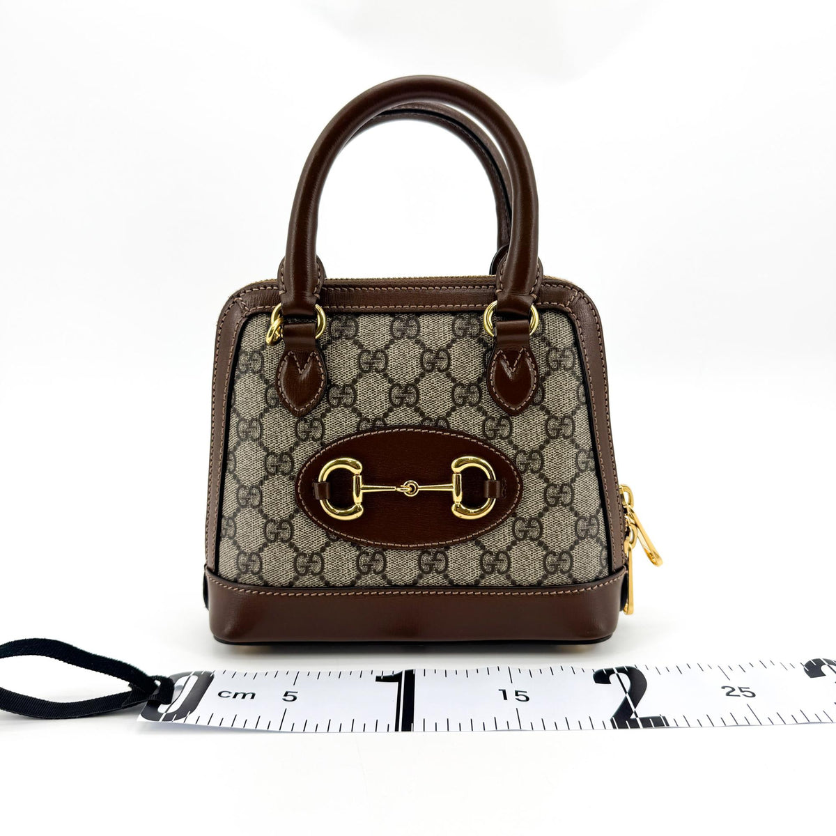 Gucci Horsebit 1955 Mini Top Handle Bag GG Supreme Brown
