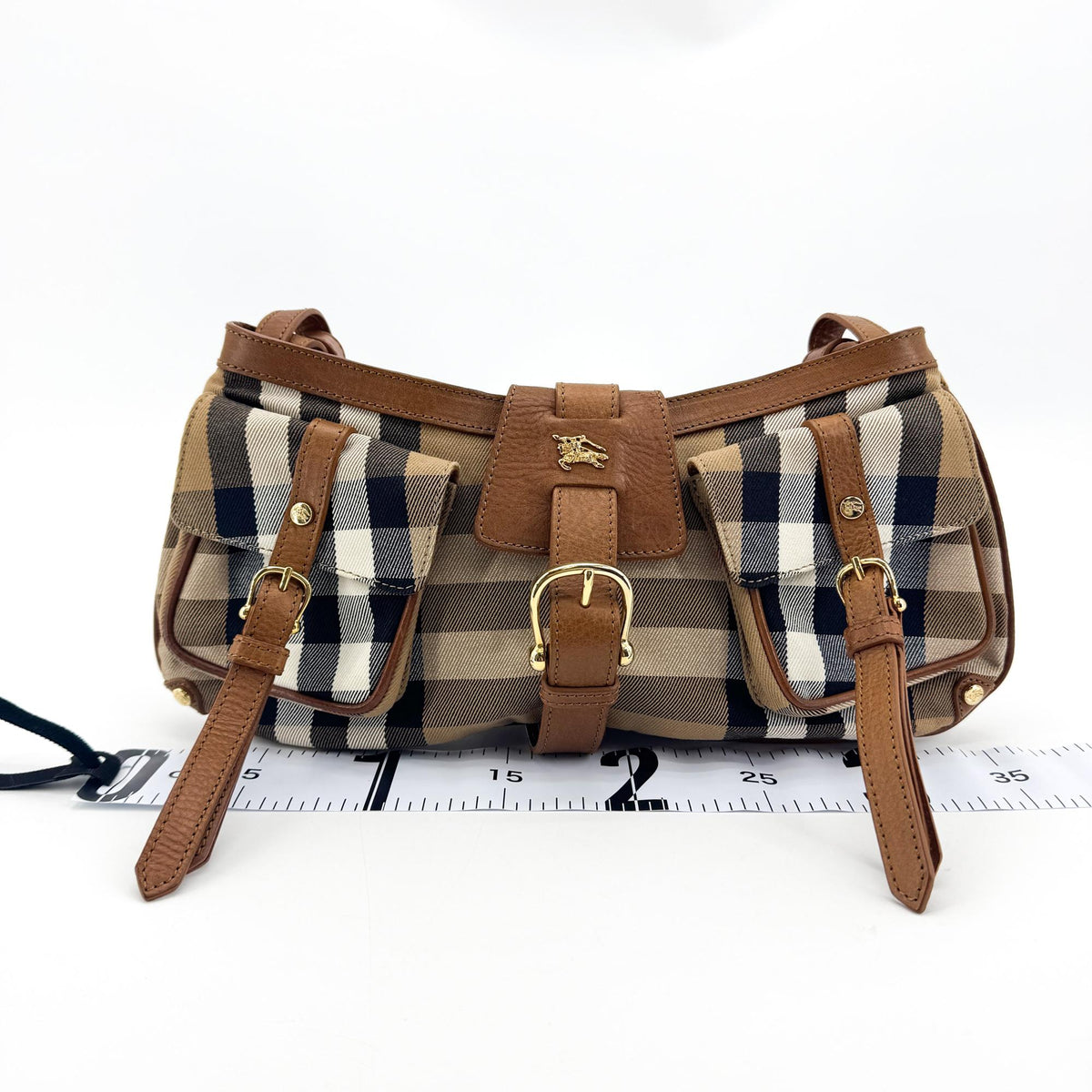 Burberry Vintage Nova Check Multi-Pocket Crossbody Bag Brown