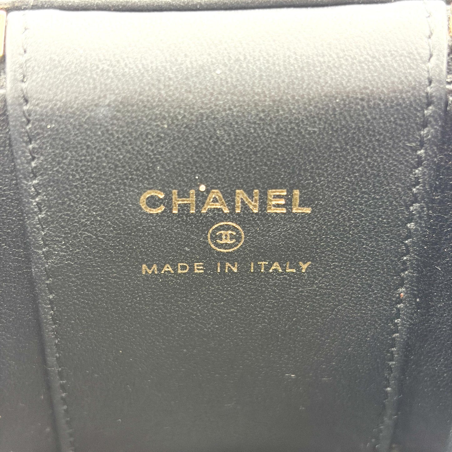 Chanel Mini Vanity Case with Handle Lambskin Gold Hardware Black