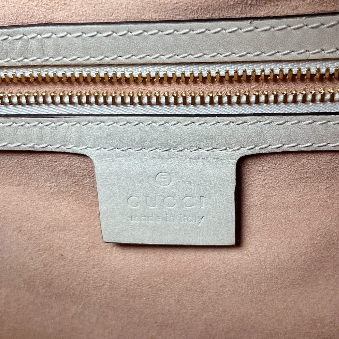 Gucci White GG Supreme Medium Paddle Lock Shopper Bag