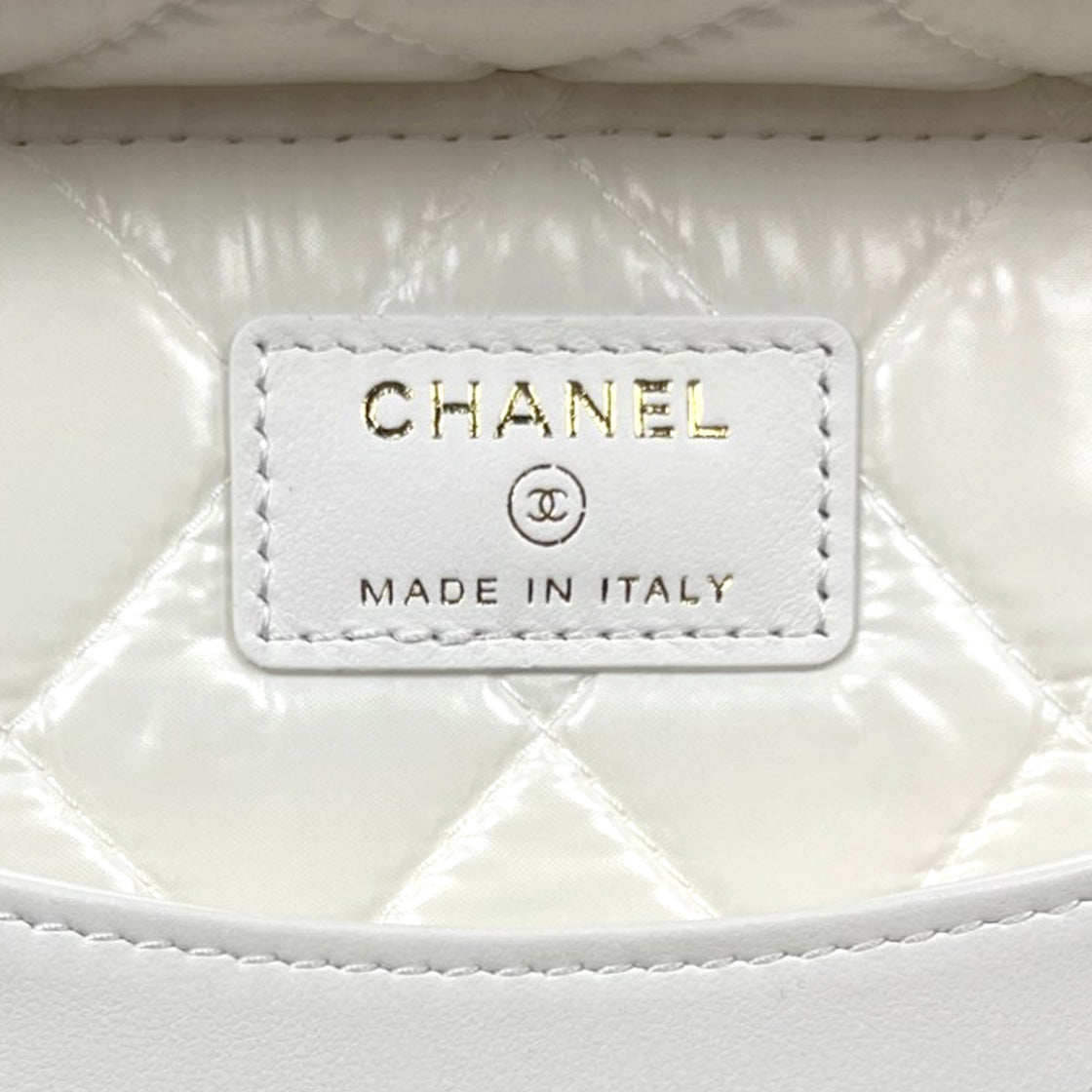 Chanel White Caviar Cosmetics Vanity Bag