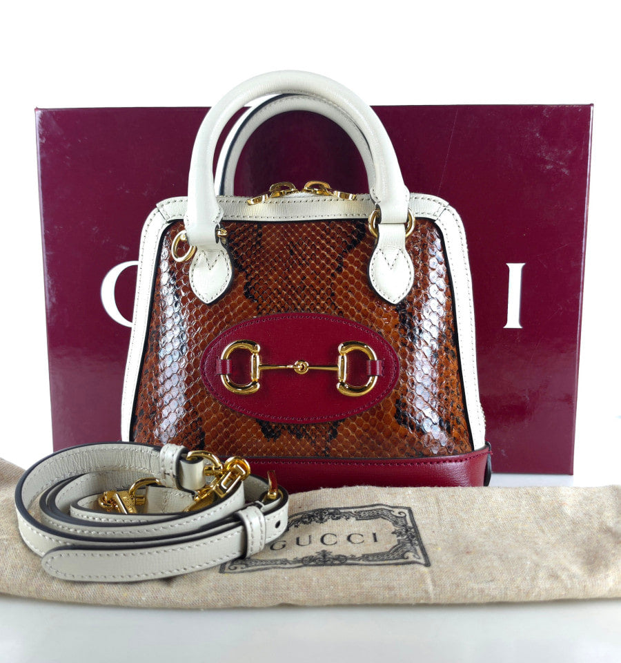 Mini Python Horsebit 1955 Top Handle Shoulder Bag Crossbody Bag 640716