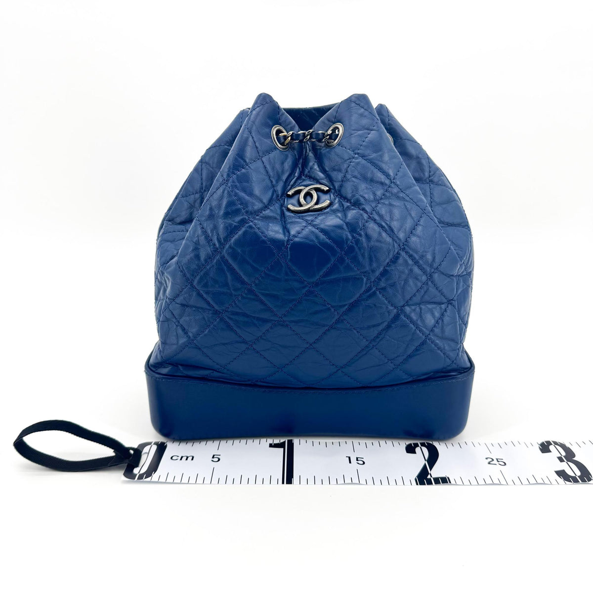 Chanel Gabrielle Backpack Small Blue Silver Hardware