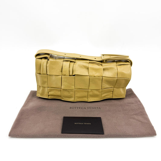 Bottega Veneta Intrecciato Leather Cassette Bag Yellow
