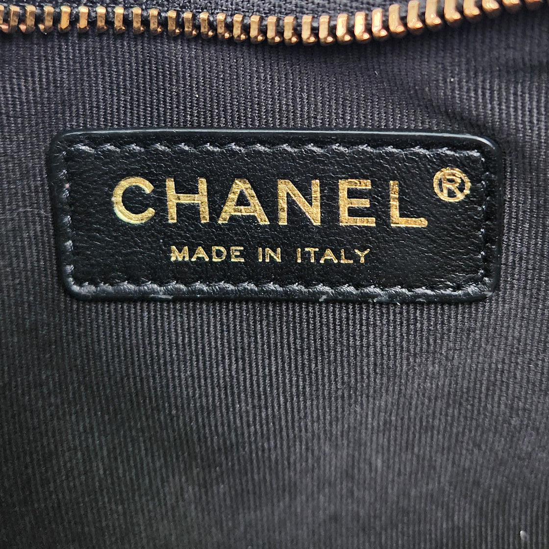 Chanel Black Lambskin Half-Moon Hobo Bag