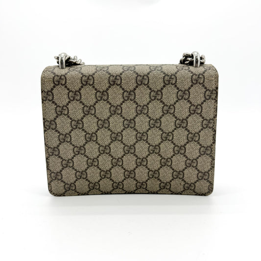 Gucci Dionysus Super Mini GG Supreme Chain Crossbody Bag Beige Brown