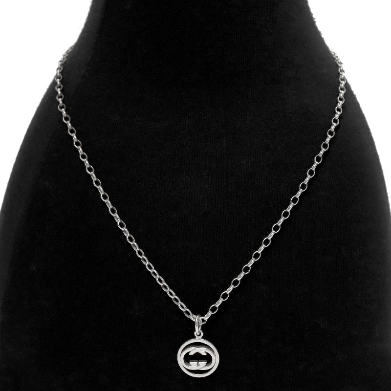 Gucci Round Interlocking G Silver Necklace