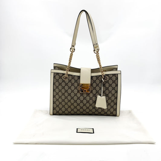 Gucci Padlock GG Medium Crossbody Bag White