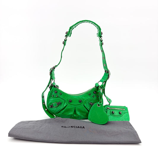 Sac porté épaule Balenciaga Le Cagol XS Vert vif