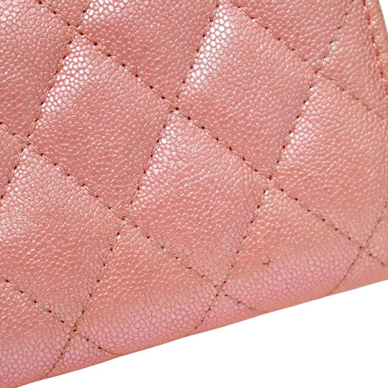 Chanel Pink Caviar Skin Card Wallet