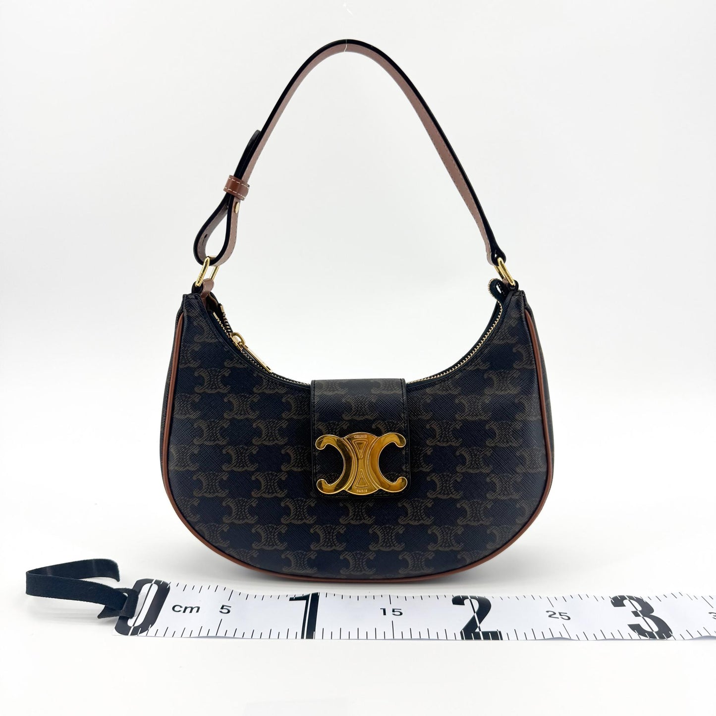 Celine Ava Triomphe Bag Triomphe Canvas and Calfskin Tan