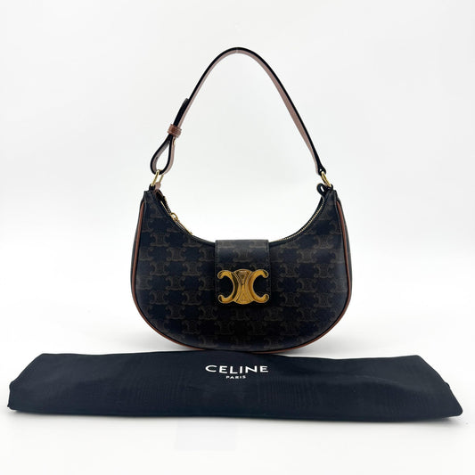 Celine Ava Triomphe Bag Triomphe Canvas and Calfskin Tan