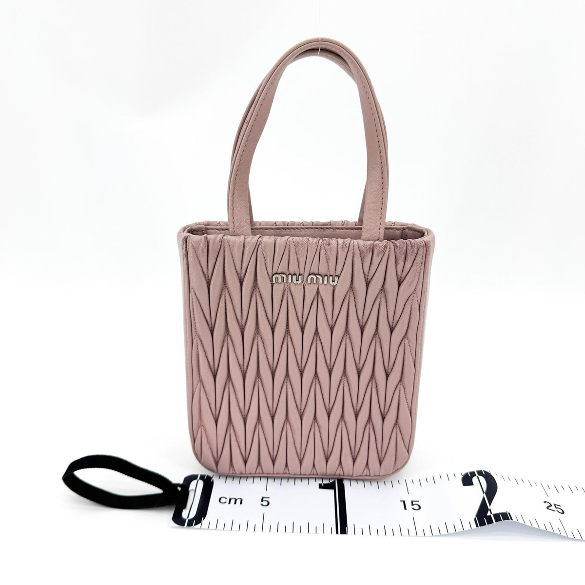 Miu Miu Matelassé Napa Leather Mini Tote Bag Opal Pink