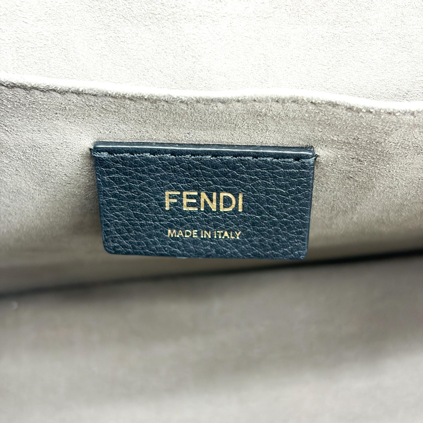 Fendi Can I F Shoulder Bag Navy Gold Hardware