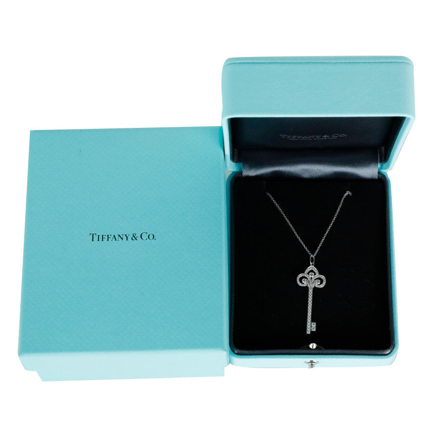 Large Fleur Diamond Platinum Necklace