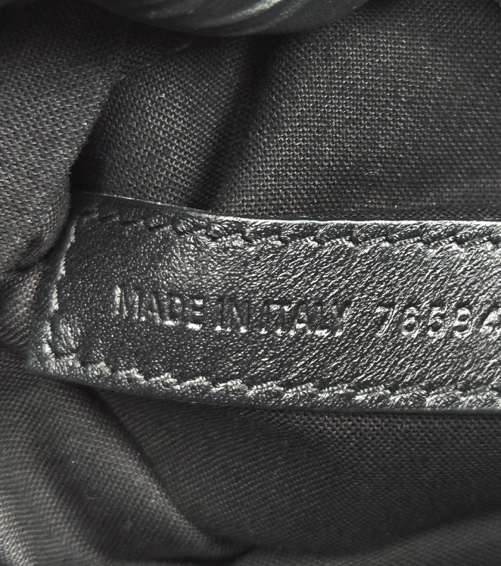 Balenciaga Metallic Black Medium Silver-Plated Monaco Bag