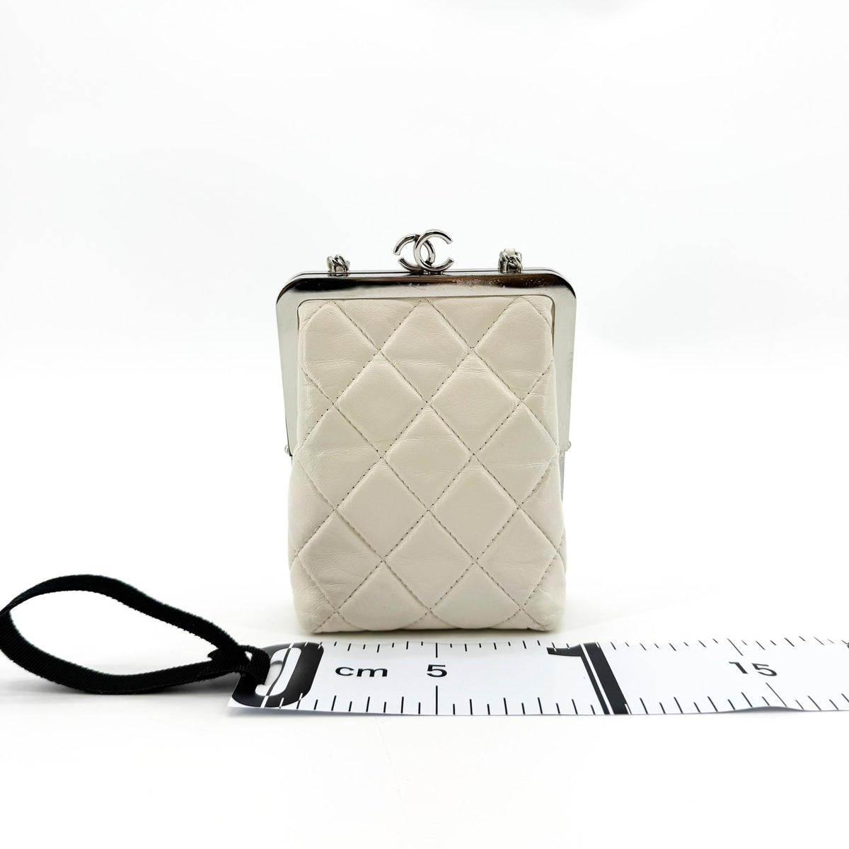Chanel Mini Chain Flap Clutch White