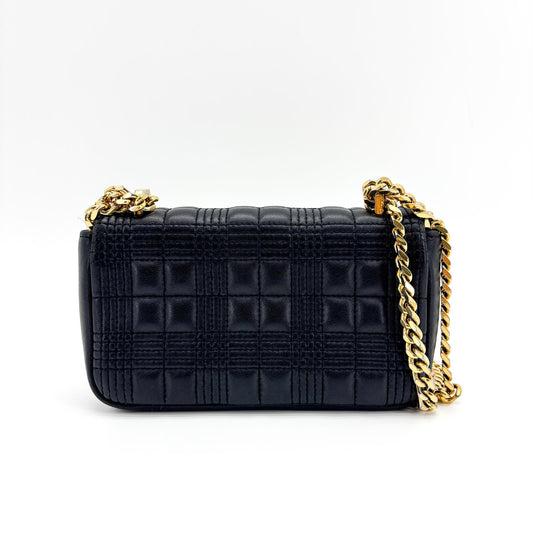 Sac Lola matelassé en cuir mini Burberry noir