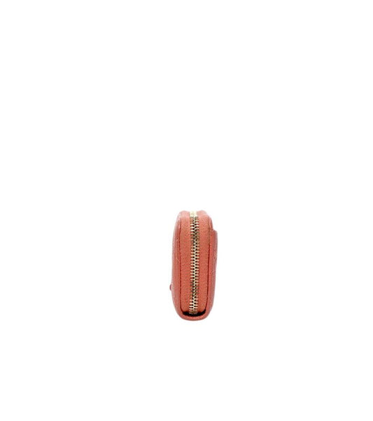 Chanel Pink Caviar Skin Zipped Card Wallet with Zip