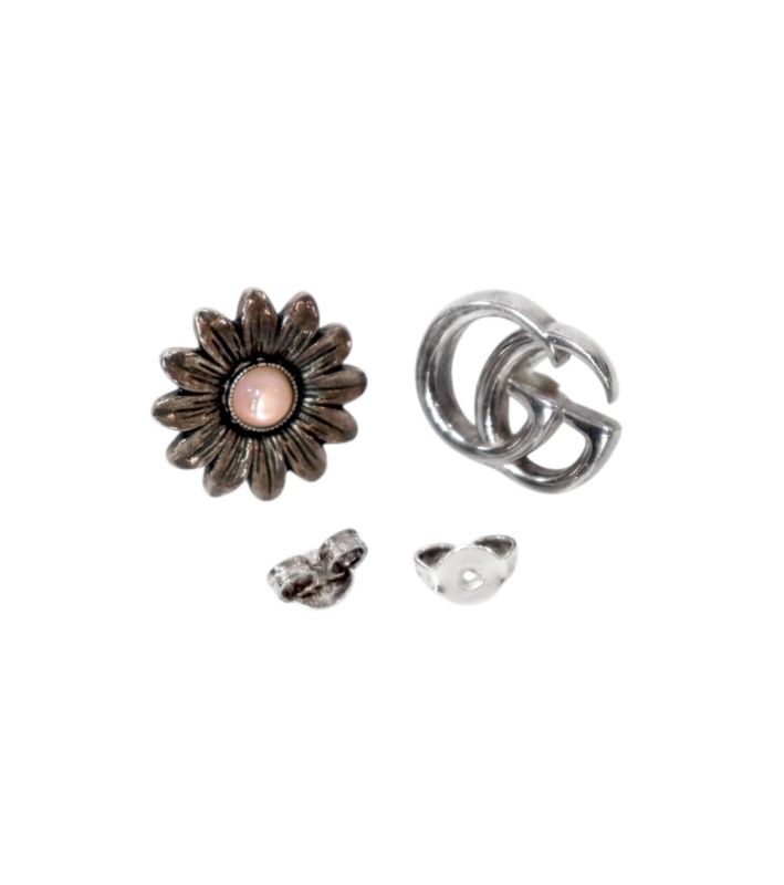Gucci Double G Flower Silver Earrings
