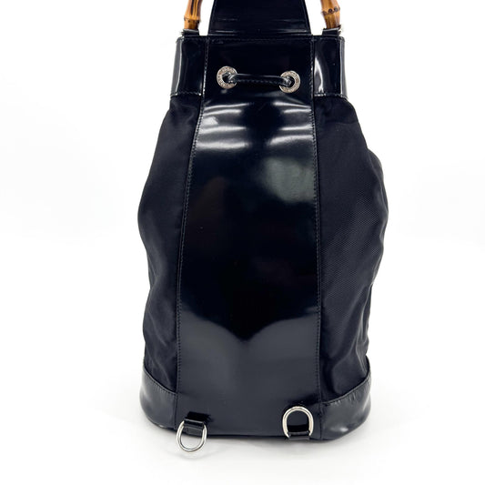 Gucci Bamboo Nylon Mini Backpack Black