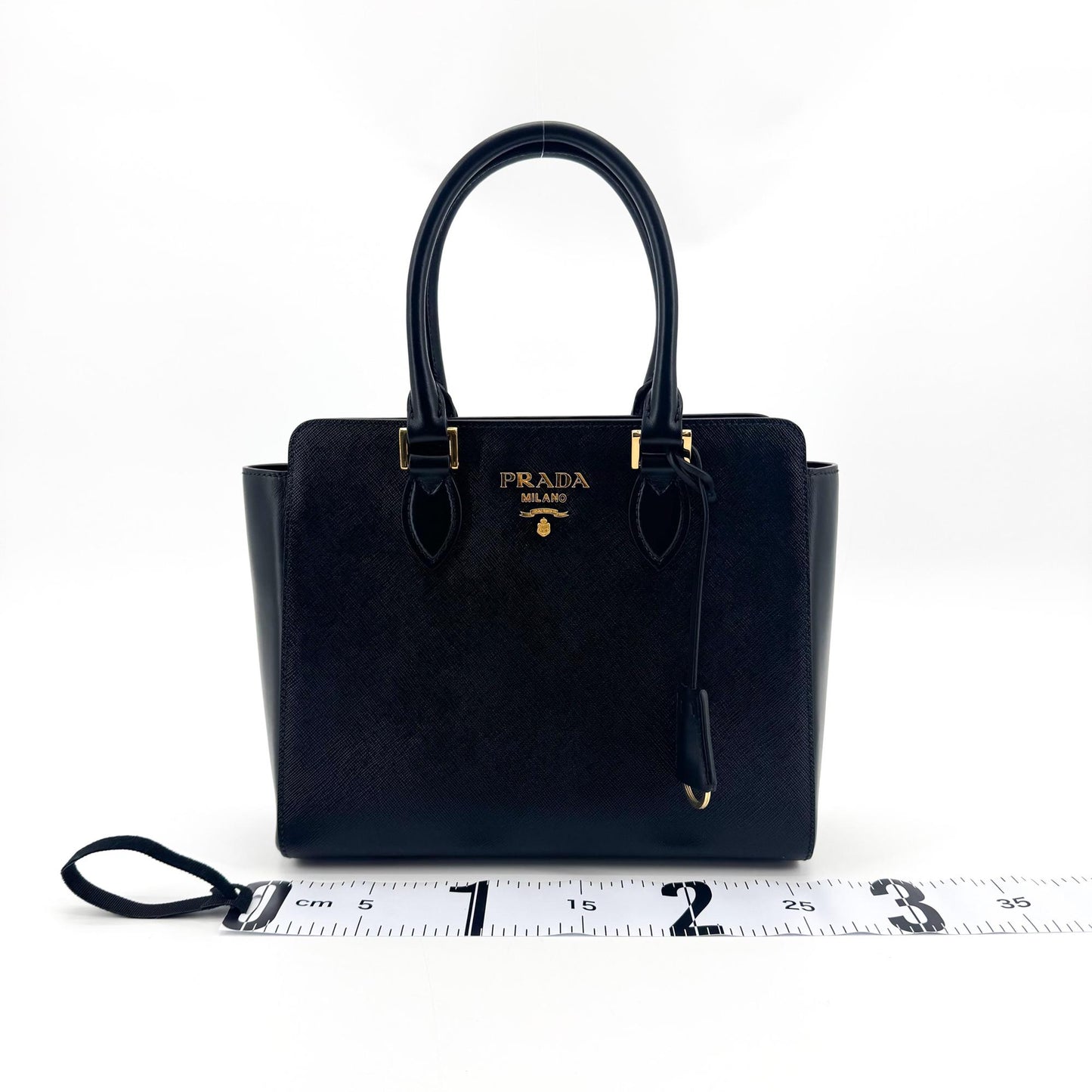 Prada Saffiano Soft Calf Tote Bag Black with Gold Hardware