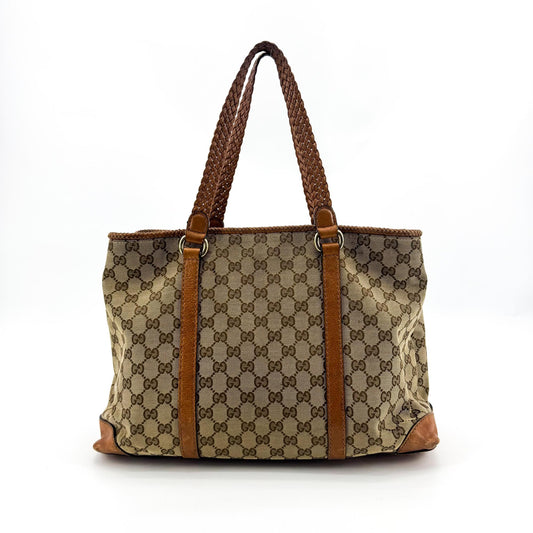 Gucci GG Canvas Bella Tote Bag Brown Beige