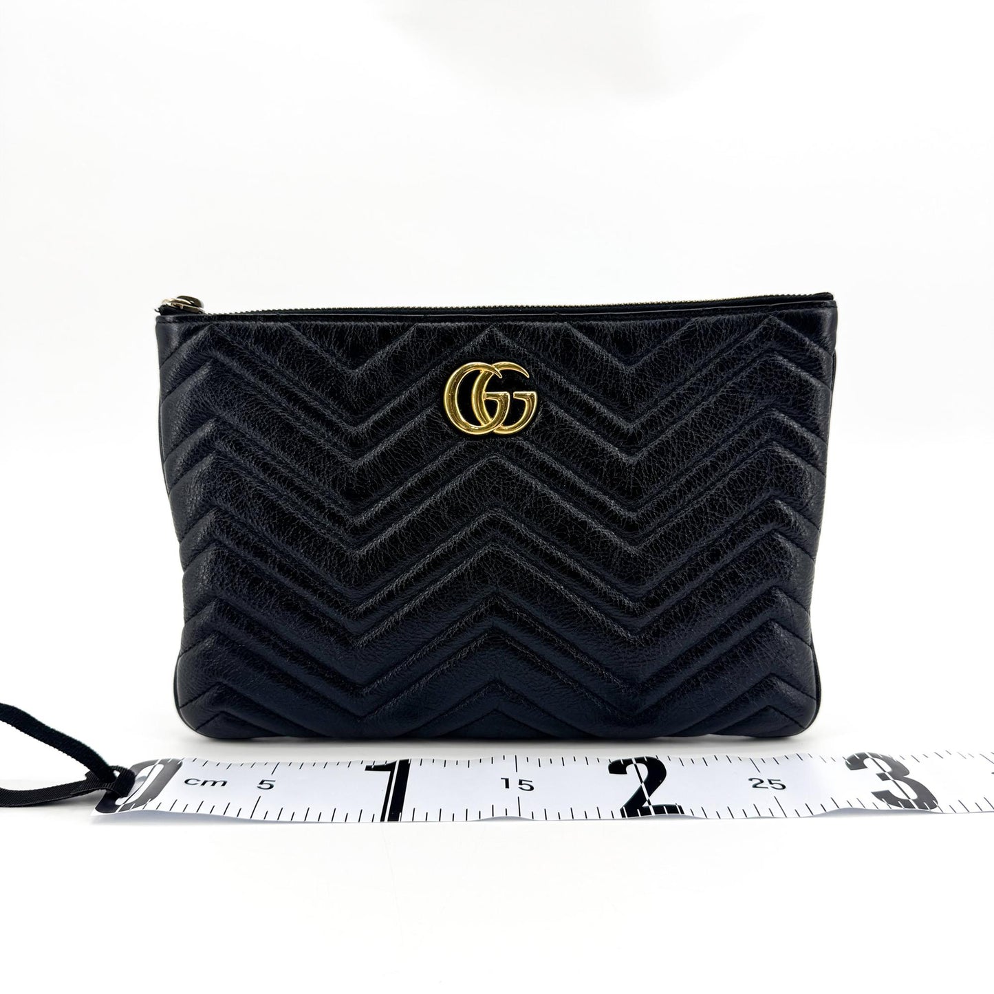 Gucci GG Marmont Matelassé Leather Pouch Black